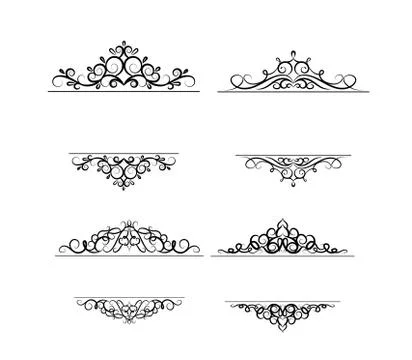 Vintage vector swirl frame set Illustrazione stock