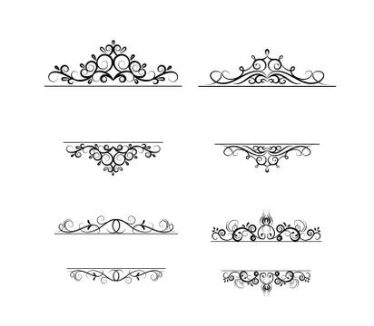 Vintage vector swirl frame set Stock Illustration