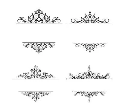 Vintage vector swirl frame set Stockillustratie