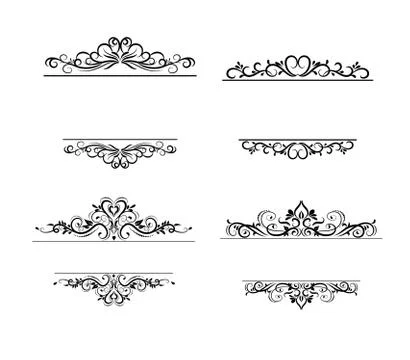 Vintage vector swirl frame set Stock Illustration