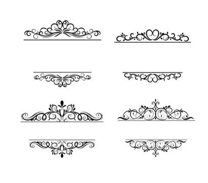 Vintage vector swirl frame set Stockillustratie
