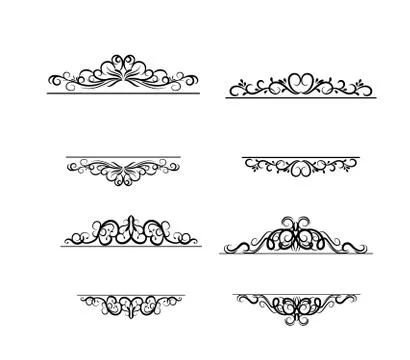 Vintage vector swirl frame set 스톡 일러스트
