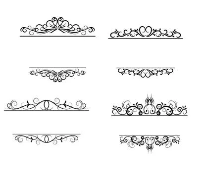 Vintage vector swirl frame set Stock Illustration