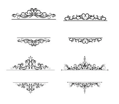 Vintage vector swirl frame set イラスト素材