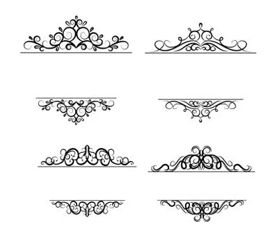 Vintage vector swirl frame set Illustrazione stock