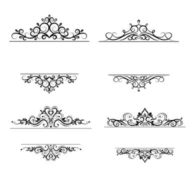 Vintage vector swirl frame set 스톡 일러스트