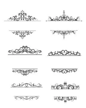 Vintage vector swirl frame set on white Stock Illustration