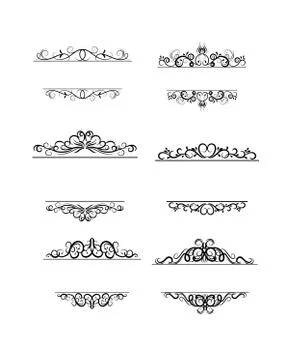 Vintage vector swirl frame set on white イラスト素材