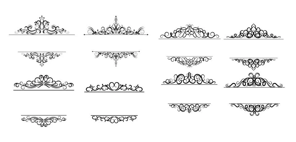 Vintage vector swirl frame set Illustrazione stock