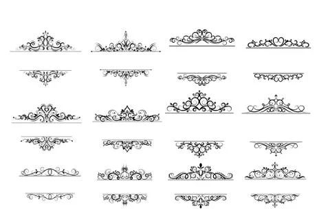 Vintage vector swirl frame set Illustrazione stock