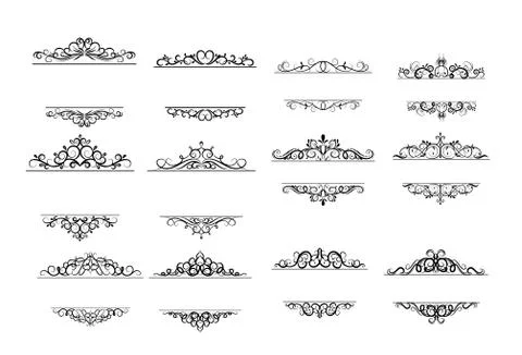 Vintage vector swirl frame set Stockillustratie
