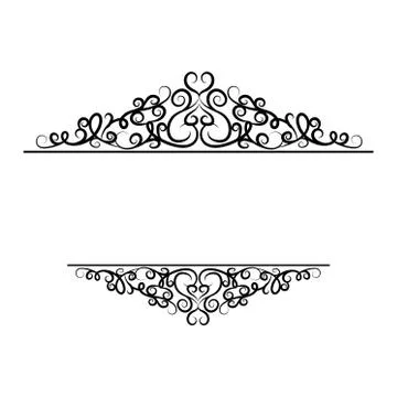 Vintage vector swirl frame set Stock Illustration