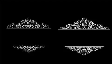 Vintage vector swirl frame set イラスト素材