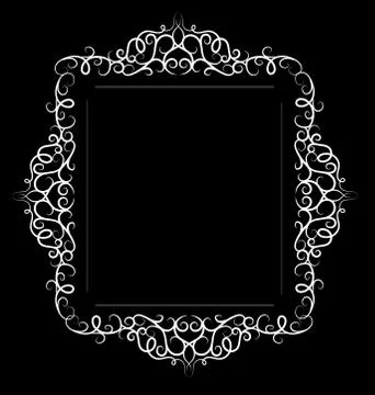Vintage vector swirl frame set イラスト素材