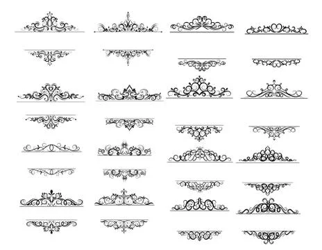 Vintage vector swirl frame set イラスト素材