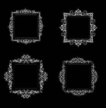 Vintage vector swirl frame set Illustrazione stock