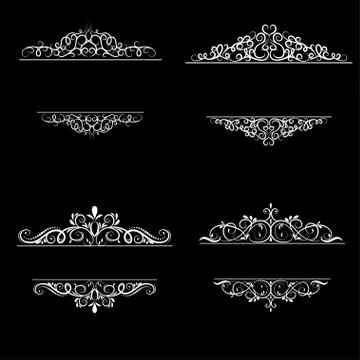 Vintage vector swirl frame set Stockillustratie