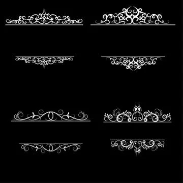 Vintage vector swirl frame set Stock Illustration