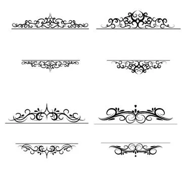 Vintage vector swirl frame set Stock Illustration