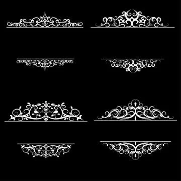 Vintage vector swirl frame set イラスト素材