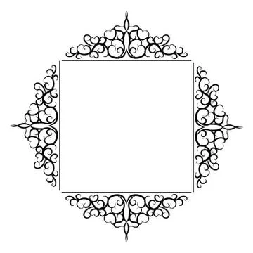 Vintage vector swirl frame set Illustrazione stock