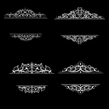 Vintage vector swirl frame set イラスト素材