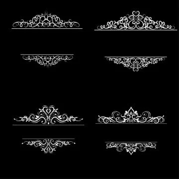 Vintage vector swirl frame set Stockillustratie