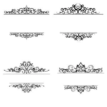 Vintage vector swirl frame set 스톡 일러스트