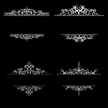 Vintage vector swirl frame set Illustrazione stock