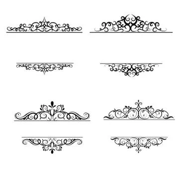 Vintage vector swirl frame set Stock Illustration