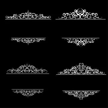 Vintage vector swirl frame set 스톡 일러스트