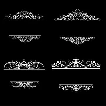 Vintage vector swirl frame set Stockillustratie