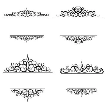 Vintage vector swirl frame set Stockillustratie