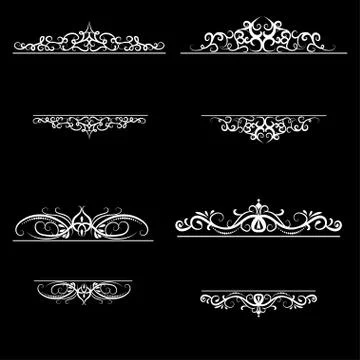 Vintage vector swirl frame set Illustrazione stock