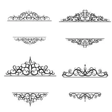 Vintage vector swirl frame set Illustrazione stock