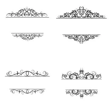 Vintage vector swirl frame set Illustrazione stock