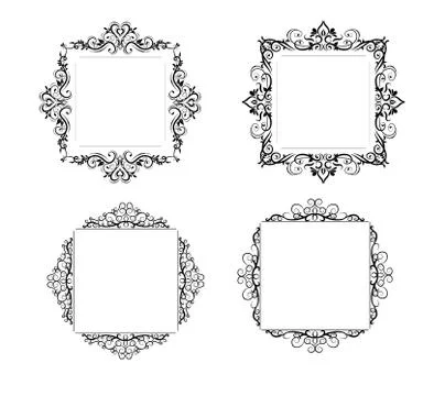 Vintage vector swirl frame set Illustrazione stock