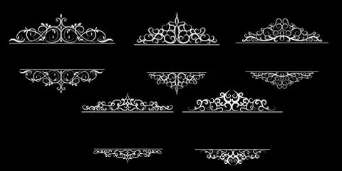 Vintage vector swirl frame set イラスト素材