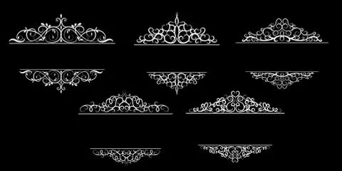 Vintage vector swirl frame set Illustrazione stock