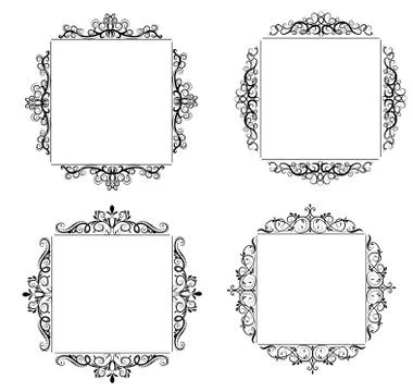 Vintage vector swirl frame set Illustrazione stock