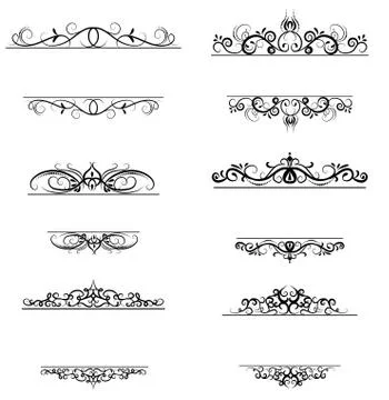 Vintage vector swirl frame set Illustrazione stock
