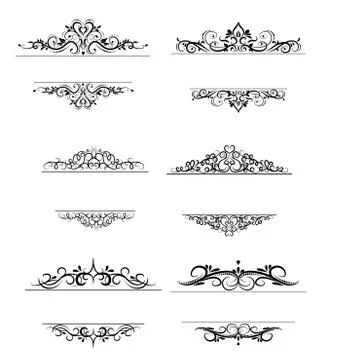 Vintage vector swirl frame set Stock Illustration