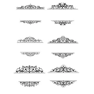 Vintage vector swirl frame set Stockillustratie