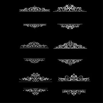 Vintage vector swirl frame set Stock Illustration