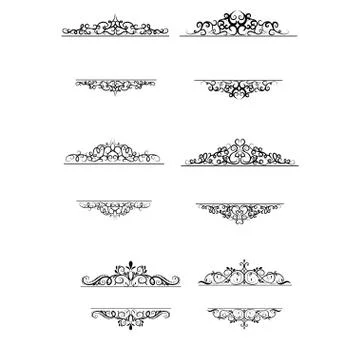 Vintage vector swirl frame set Stockillustratie
