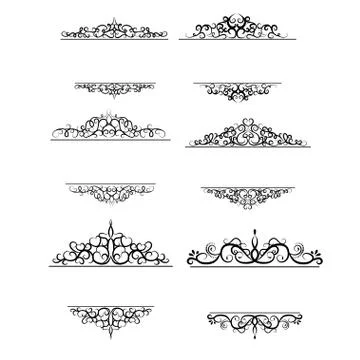 Vintage vector swirl frame set 스톡 일러스트