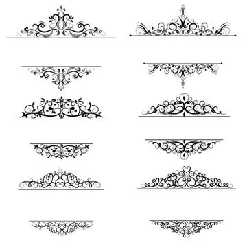 Vintage vector swirl frame set Stockillustratie