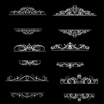 Vintage vector swirl frame set Stock Illustration