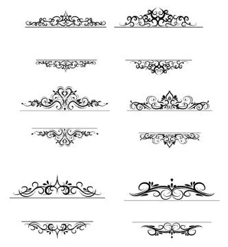 Vintage vector swirl frame set Stock Illustration