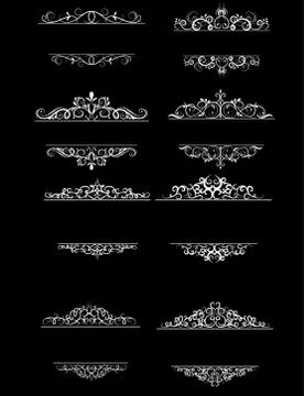 Vintage vector swirl frame set Illustrazione stock